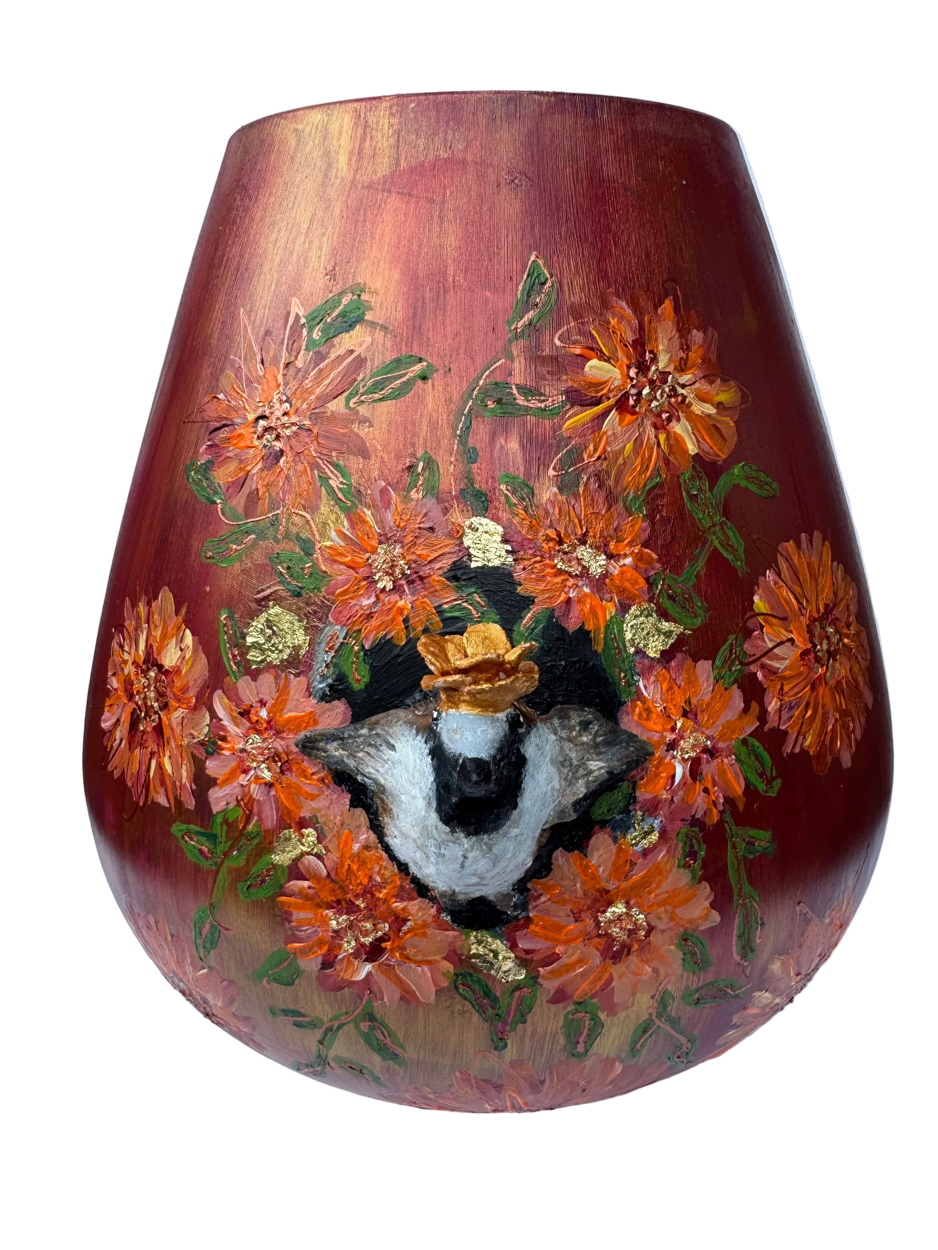 Vaas Moineau & Dahlias