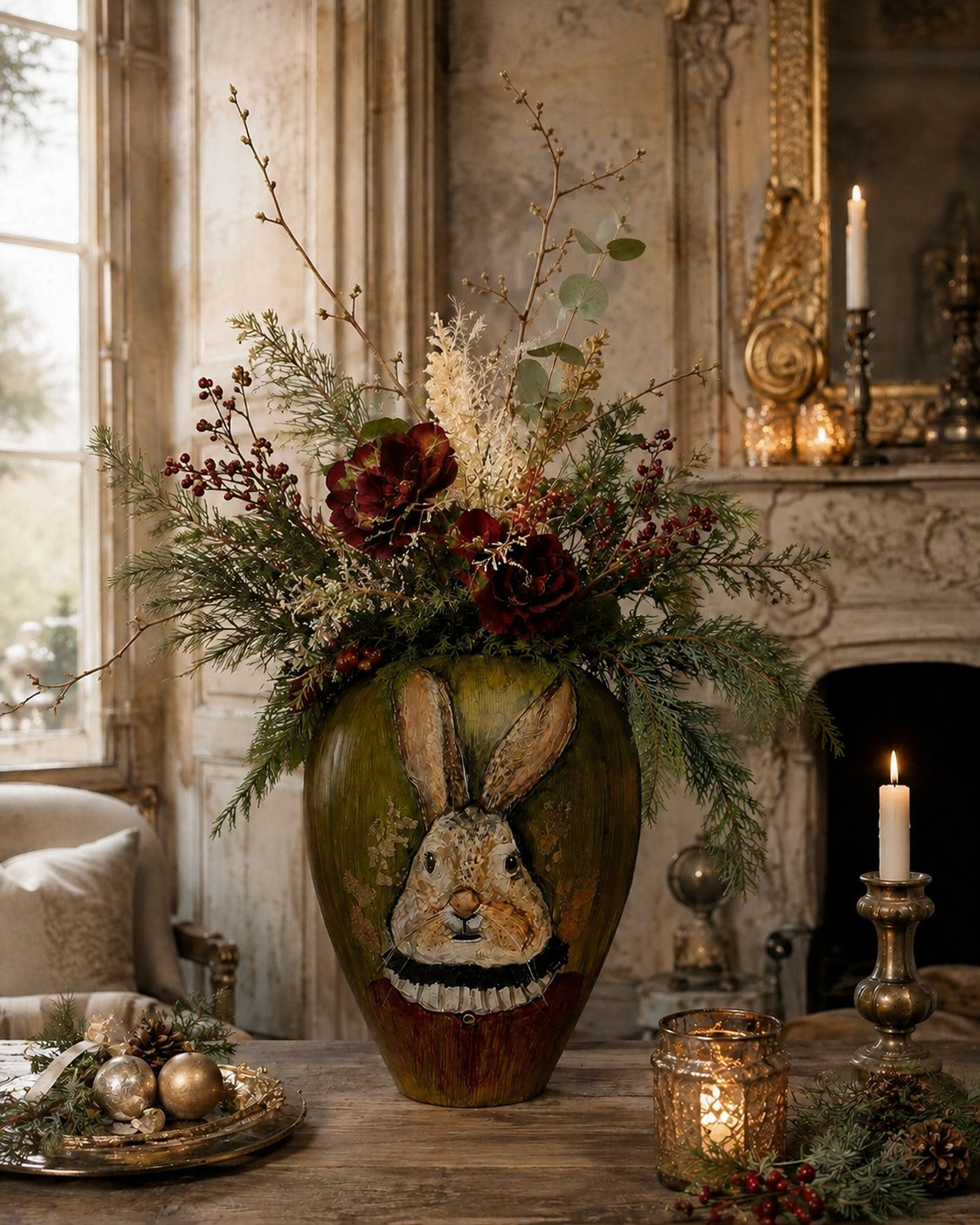 Vaas "Lapin de Noël"