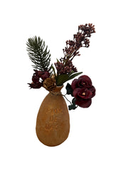 Vaasje "Pluk de dag" met bloemen van porseinklei Pinoque. Dit item staat bij Sjokado in Dieren. Informeer naar de voorraad